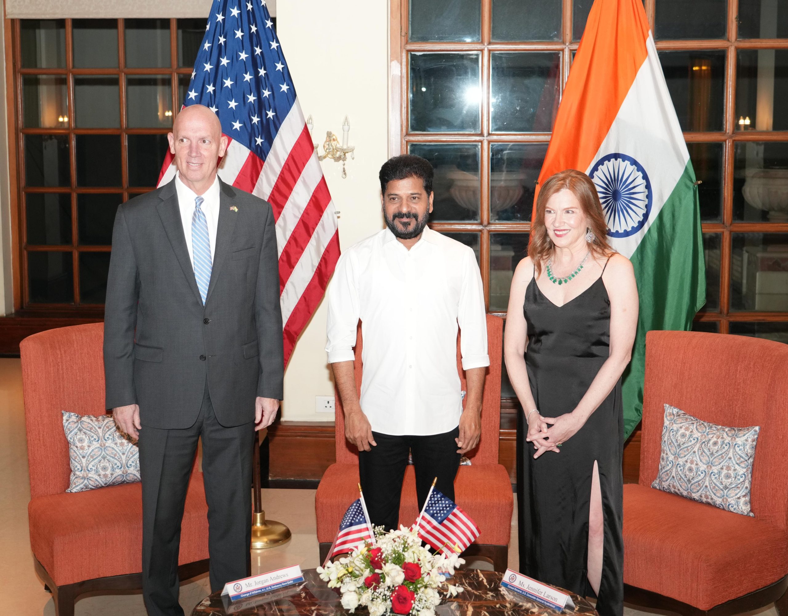 cm revanth reddy attends americans independence day celebrations at hyderabad