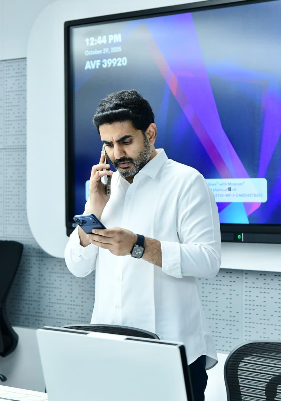 minister nara lokesh reviews on montha cyclone
