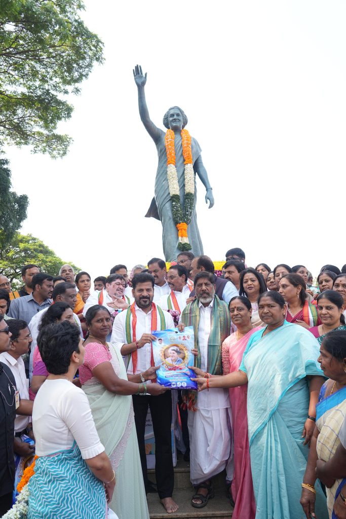 CM Revanth Reddy starts Indiramma sarees distribution